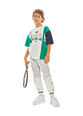 064 | Tennis Collection | Slogan Print Contrast T-Shirt